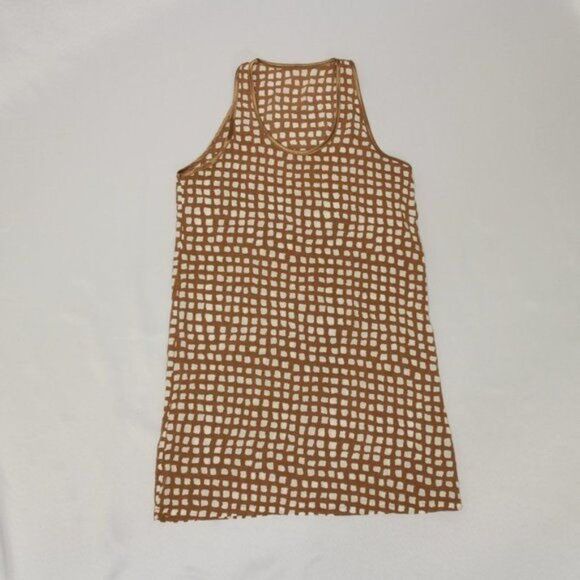 Brown and White Squares Dress S - Picture 2 of 5